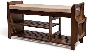 You need to try shoe storage bench with cushion. Buy Shoe Rack Bench Bamboo Removable Cushion Storage Shelf 2 Tier Entryway Shoe Storage Organizer With Drawer And Umbrella Stand For Shoe Cubby Entry Bench Bathroom Bench Hallway Or Living Room Online In