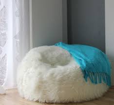Large O 110 Cm Soft Alpaca Faux Fur Bean Bag Cloud Bean Bag Chairs Cover Bean Bag Chair Bean Bag Furniture Bean Bag Chair Covers