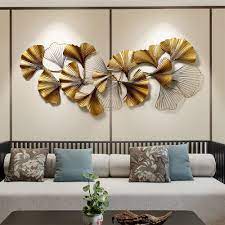 3d Golden Ginkgo Leaves Metal Wall Decor 55 1 W X 23 6 H In 2021 Metal Wall Art Decor Metal Wall Decor Wall Art Decor