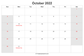 Printable Calendar 2022 Yearly Monthly Weekly Planner Template