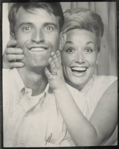 This candid, playful photo strip shows country music icon Dolly Parton and  her late husband, Carl Dean, goofing around in a photobooth during the  early days of their relationship in the 1960s.
