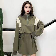 商品番号 63094 カジュアル切り替えスタンドネック配色カジュアルaラインワンピース fashionec 大人可愛い 韓国ファッション 今日のコーデ 韓国コーデ 秋コーデ 新作 韓国通販 ファッション通販 코디 옷스타그 thời trang nữ thời trang quần ao