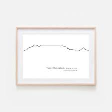 I loved doing these mountains today! Table Mountain Cape Town South Africa Mountain Wall Art Large Etsy Table Mountain Table Mountain Cape Town Mountain Wall Art