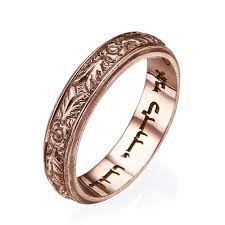 Vintage Style Wedding Band 14k Rose Gold Ani Ledodi Ring Etsy Wedding Bands Yellow Gold Wedding Band Wedding Rings