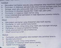 Sedekah, hibah, dan pemberian hadiah termasuk perkara yang â€¦ dalam islam. Sebutkan Perbedaan Sedekah Hibah Dan Hadiah Brainly Co Id