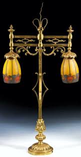 Grosse Stehlampe Peynaud Bordeaux Gironde 1910 1935 Schirme Aus
