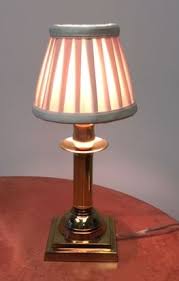 Dl400 table lamp $ 5.74; Tabledecor Short Brass Electric Lamp Pleated Shade With Candelabra Bulb