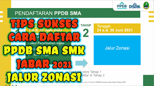 Jadwal ppdb online dki jakarta tahun pelajaran 2021/2022. Tips Cara Daftar Ppdb Sma Smk Jabar 2021 Jalur Zonasi Youtube