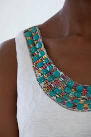 Turquoise And Wooden Bead Tank Top Beads Clothes Beaded Wooden Beads