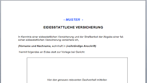 Wo ist die eidesstattliche erklärung? Word Eidesstattliche Versicherung Convictorius
