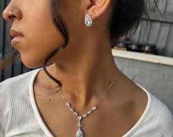 Bridal Crystal Necklace: Sterling Silver Leaf Vine, Wedding Prom, Christmas  Jewelry