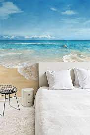 Watercolor Beach Wallpaper Epic Sea Wall Mural Blue By Dreamywall Interior Design Games Bedroom Decor Home