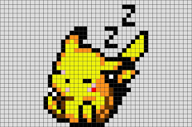 Sleeping Pikachu Pixel Art Pixel Art Pixel Lego Art