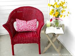 Vintage wicker round table furniture set Krylon Dual Repainting A Wicker Chair Mad In Crafts