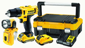 Kit 2 Outils Dewalt Perceuse Sans Fil 2 Batteries 10 8 V 2 Ah Lampe Led Leroy Merlin