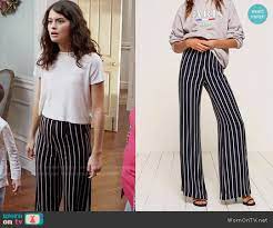 Wornontv Sabrina S Striped Wide Leg Pants On The Mick Sofia Black D Elia Clothes And Wardrobe From Tv