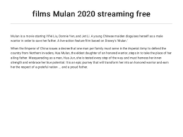 Du willst mulan online schauen? Films Mulan 2020 Streaming Free