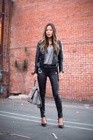 Leather Jacket And Leather Pants Song Of Style Winter Fashion Outfits Leather Jackets Women Outfits With Leggings