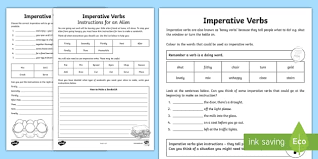 Change the following imperative sentences into passive voice. Ks1 Imperative Bossy Verbs Worksheet Primary Resources