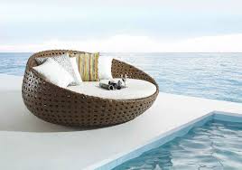 Round Sunbed Outdoor Sun Lounge Contemporary Outdoor Chairs Lounge Furniture Outdoor Chaise Lounge