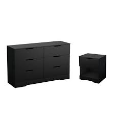 Find nightstands from a vast selection of dressers & chests of drawers. 2 Piece Set With Dresser And Nightstand In Pure Black Walmart Com Walmart Com