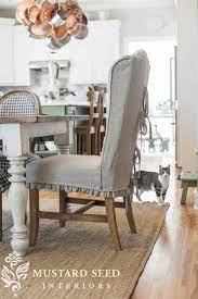 Parsons Chair Linen Slipcover Reveal Miss Mustard Seed