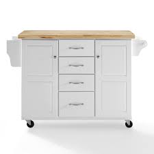 When your kitchen cupboards runneth over, it helps to have extra storage space. Crosley Furniture Elliott Kitchen Cart In White With Natural Top Walmart Com Walmart Com