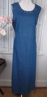 Dress Barn Denim Jean Dress Jumper Embellished Blue Plus Size 18w Dressbarn Casual Denim Jean Dress Dress Barn Dresses Dresses
