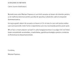 Catre ministerul muncii, solidaritatii sociale si familiei. Scrisoarea De Intentie Trend Jobs