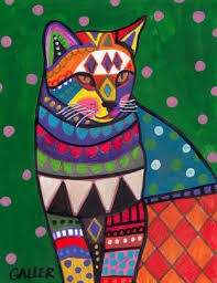 Folk Art Cat Folk Art Cat Cat Art Print Ginger Cat Art