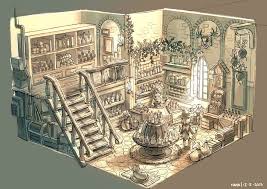 Potion Shop By Anacathie Deviantart Com On Deviantart Isometric Art Concept Art Environment Concept Art
