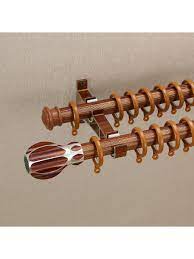Shop our huge selection · home décor & so much more · up to 70% off Qyt2721 1 1 8 Super Thick Wood Grain Round Double Curtain Rod Set Metal Finial Cheery Curtains