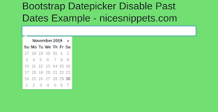 Bootstrap Datepicker Disable Past Dates Example