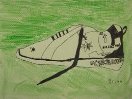 This is where you will soon draw in the flower's petals. Shoe Drawings Teachkidsart