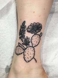 Prickly Pear Bluebonnet Tattoo Little Linda Dallas Tx Cactus Tattoo Tattoos Bluebonnet Tattoo