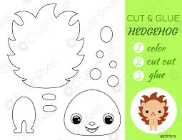 Juegos de pintar, vestir, cocinar, carreras, deporte, fútbol, maquillaje y barbie! Para Colorear Libro Cortar Y Pegamento Bebe Erizo Juego De Vector De Stock Crushpixel