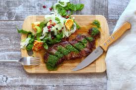 Sizzling Steak With Chimichurri Sauce Recipe Helen Tzouganatos Gluten Free Recipes Recipe Steak With Chimichurri Sauce Comfort Food Recipes Dinners High Protein Dinner