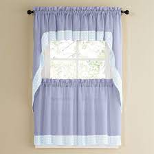 Whether you're searching for curtains for your living room, kitchen, bathroom, bedrooms, office, or anywhere else, these curtains are designed to suit any farmhouse styled space. Blue Country Style Kitchen Curtains With White Daisy Lace Accent Overstock 10195262
