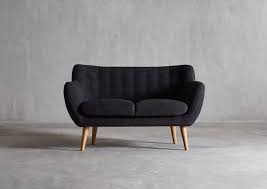 The Mimi Two Seater Sofa In Slate Grey Weave Swoon Editions Swooneditions Com Seater Sofa Mid Century Sofa Sofa