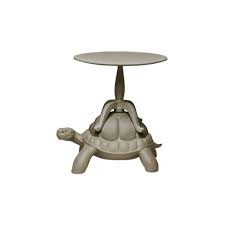 The organic patterns and nuances of tortoise pen shells and a simple, geometric shape give this coffee table warm, modern style. Qeeboo Turtle Carry Coffee Table Dove Grey Qeeboo Coffee Table By Marcantonio Furnishing Home Avvenice