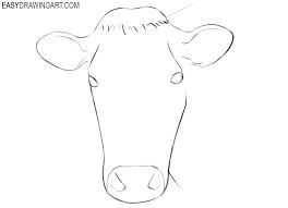 How To Draw A Cow Face Easy Drawing Art Cow Face Cow Drawing Cow Drawing Easy Draw a line through its head. pinterest