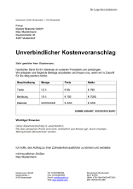 Muster für kostenvoranschläge sparen zeit und sorgen für sichtbare professionalität. Musterbrief Bei Einer Preisanfrage Blog