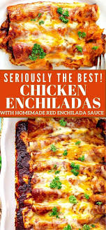 Chicken Enchiladas With Homemade Red Enchilada Sauce In 2020 Red Enchilada Sauce Chicken Enchiladas Easy Chicken Enchilada Recipe