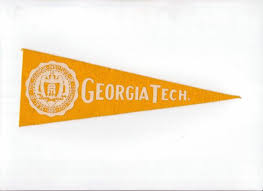 Vintage College Pennant Georgia Tech 9 1 2 Inch Yellow Vtg Etsy College Pennants Georgia Tech Pennant