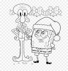 Coloring books for boys and girls of all ages. Spongebob And Squidward Take Charge Of Christmas Coloring Spongebob And Squidward Coloring Pages Clipart 450456 Pikpng