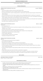 cyber incident response resume sample