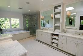 We love the simple exterior that is easy to wipe down and keep clean. Light Gray Wainscoted Tub Traditional Bathroom