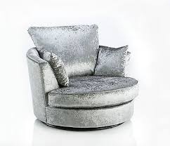 Luxury Vip Crushed Velvet Swivel Chair Twisting Cuddle Love Seat In Silver Crushed Velvet Sofa Living Rooms Swivel Chair Crushed Velvet Living Room