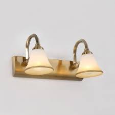 Price variations for finish and size will be calculated automatically on your screen. Waterproof Brass Led Vanity Light Bell Shade 2 3 4 Lights Opal Glass Wall Sconce For Bathroom Beautifulhalo Com