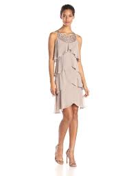 Jewel Neck Multi Tiered Cocktail Dress By S L Fashions Fashion Cocktail Dress Sl Fashions Dress